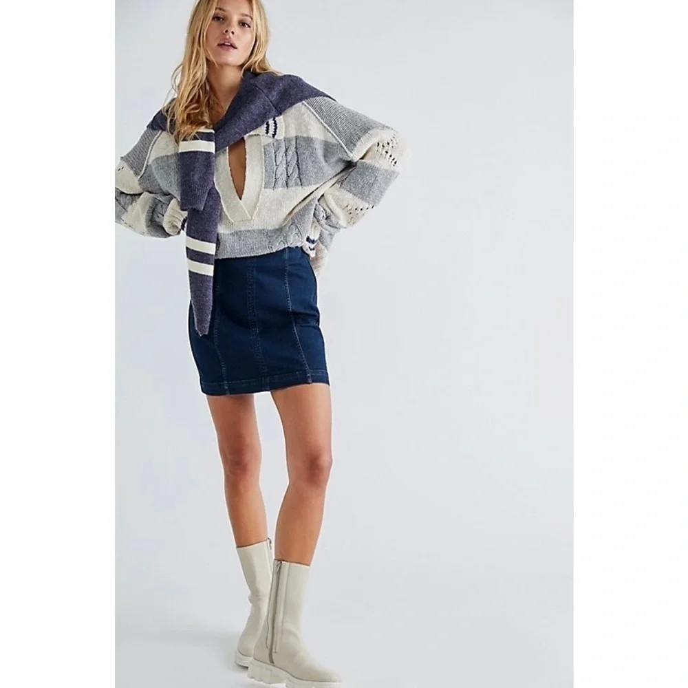 Free People Modern Femme Indigo Skirt - Picture 7 of 7